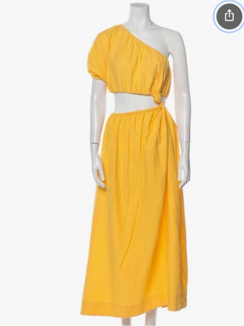FARM Rio Yellow One-Shoulder Maxi Dress